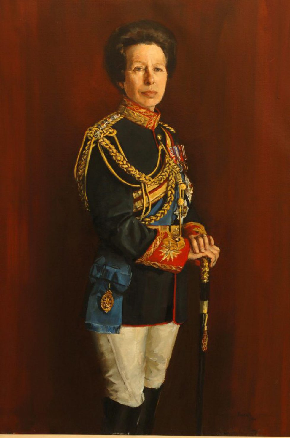 A new Portrait of the HRH Princess Royal by artist Nick Bashall unveiled at Art London in Chelsea in 2004.