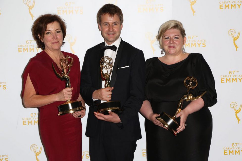 2015 Creative Arts Emmy Awards at Microsoft Theater- Press Room Featuring: Nina Gold, Robert Sterne, Carla Stronge Where: Los Angeles, California, United States When: 12 Sep 2015