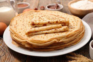 crepe on wood background