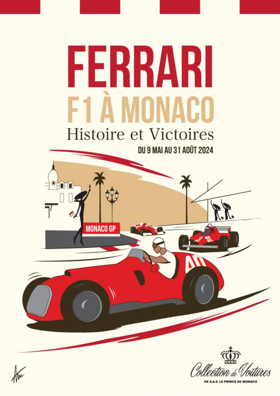 AFFICHE FERRARI F1 MONACO datée