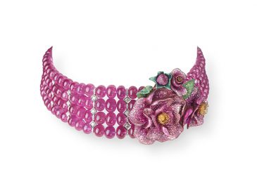 chopard-collier-choker-en-billes-de-saphirs-roses