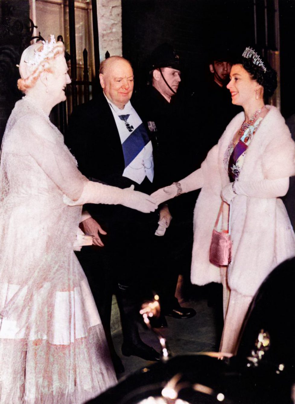 The Churchill's with Queen Elizabeth II